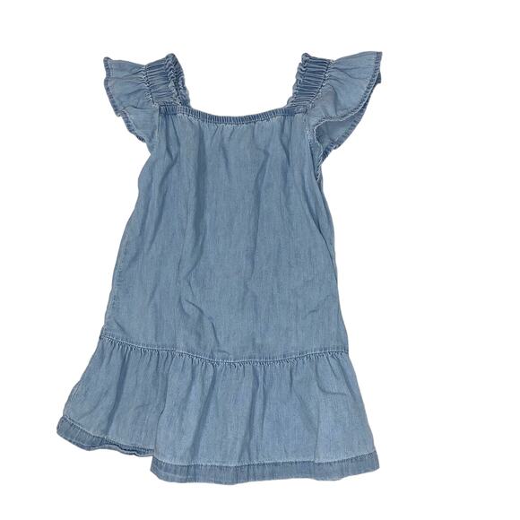 GAP Light Chambray Denim Flutter Sleeve Ruffle Dress - Picture 1 of 5